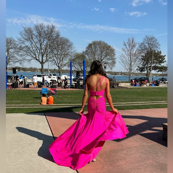 Sherri Hill Hot Pink Prom Dress